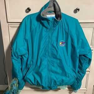 Men’s teal vintage hi seas, jacket with club Suzuki logo